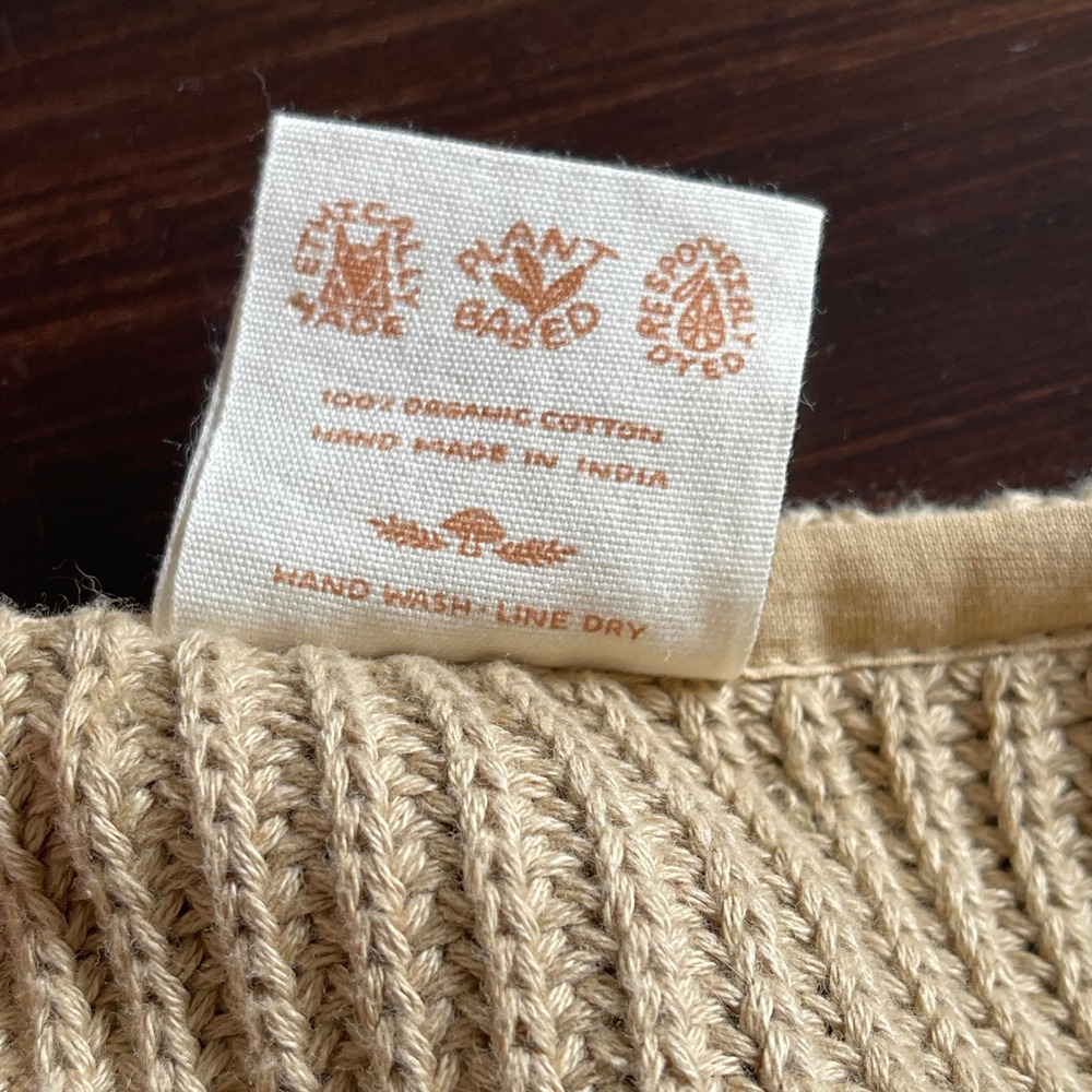 Open-Front Ribbed Cascade Cardigan - Tan - Picture 5 of 5